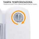 Bebedouro Comedouro Cachorro Gato Grande Automático Porta Ração PET Plástico Abre Sozinho Timex