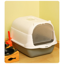 Kit Caixa de Areia Banheira Furba para Gatos Encantadora Alta Gigante com Comedouro e Pá higiênica