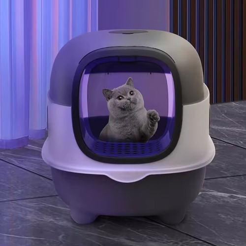 Caixa de Areia Banheiro Para Gatos Fechado Anti Odor 61 Litros