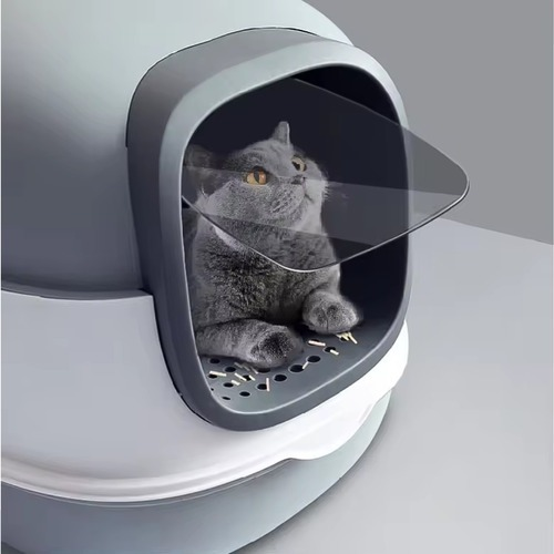 Caixa de Areia Banheiro Para Gatos Fechado Anti Odor 61 Litros