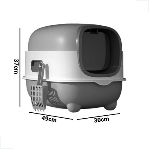 Caixa de Areia Banheiro Para Gatos Fechado Anti Odor 61 Litros