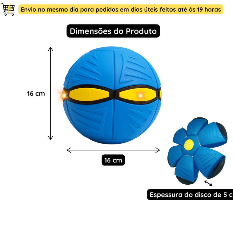 Bola Pet Mágica Disco que Pula com 3 LED para Filhotes e Cachorros