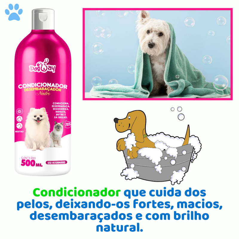 Kit Shampoo Anti Pulgas e Carrapatos + Condicionador Desembaraçador para Cachorro e Gato Genial Pet