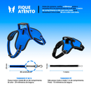 coleira e Guia para cachorro nome personalizado coleira peitoral conforto peiteira sistema amortecedor impacto regulagem