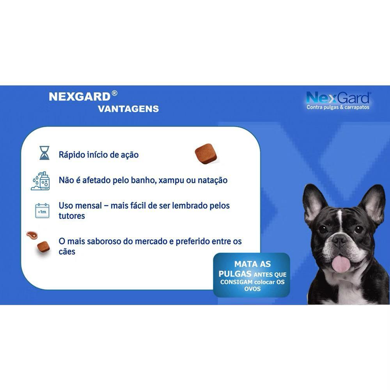 Antipulgas e carrapatos para cães de 25,1 a 50kg - 3 comprimidos