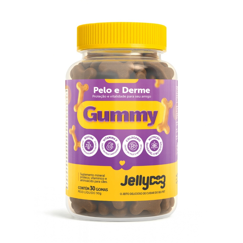 Gummy Dermatológico Reduz Coceira Lambeduras Queda de Pelo 30u