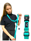 kit Coleira + Guia Mãos Livres 2m para coleira de cachorro ou peitoral