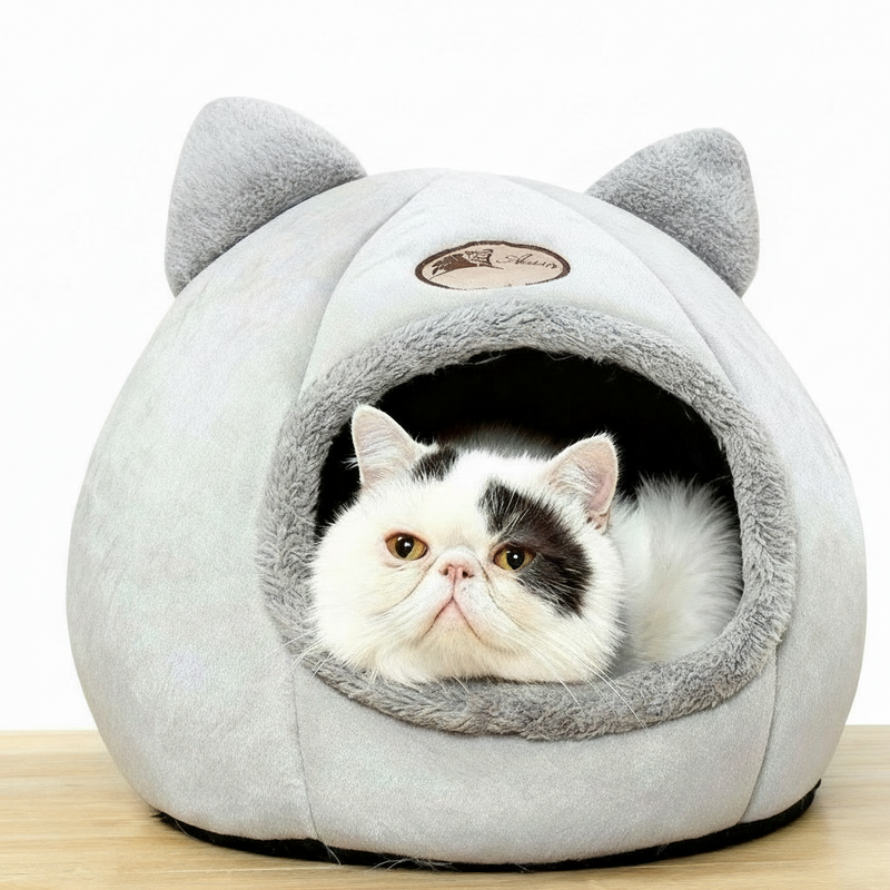 TamanhoXL Cama De Gato Caverna Lavável Inverno Para Gatinho Filhote De Cachorro Cesta Tapete Do Casa