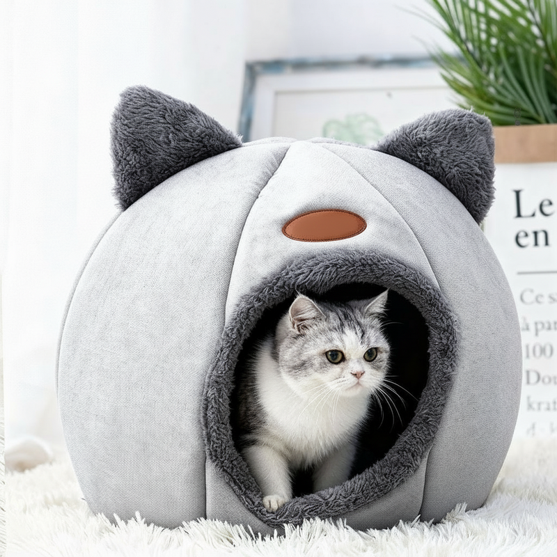 TamanhoXL Cama De Gato Caverna Lavável Inverno Para Gatinho Filhote De Cachorro Cesta Tapete Do Casa
