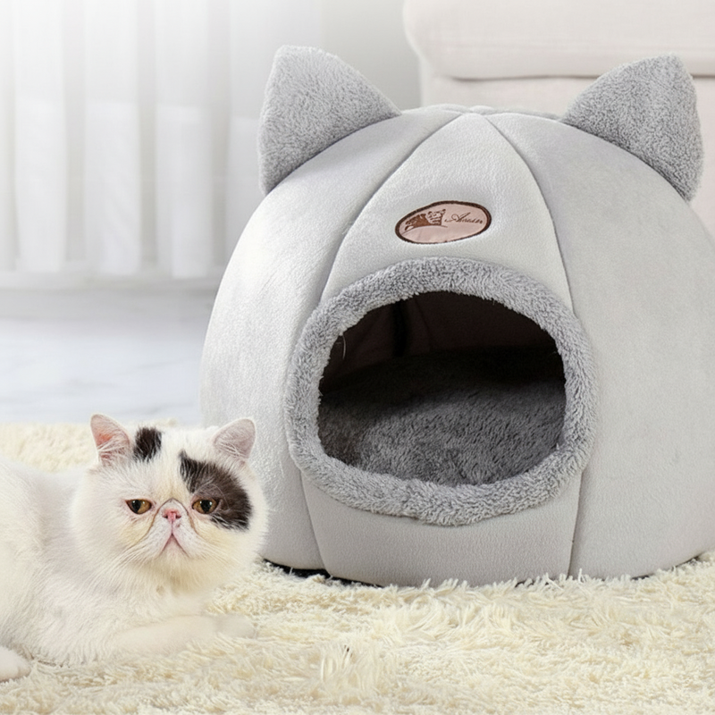 TamanhoXL Cama De Gato Caverna Lavável Inverno Para Gatinho Filhote De Cachorro Cesta Tapete Do Casa