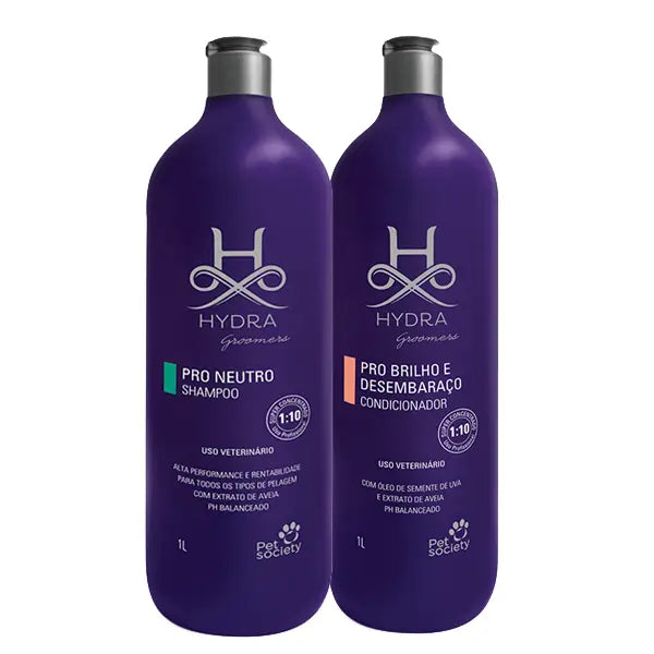 Shampoo Hydra Pro Neutro 1L + Condicionador Pro Brilho e desembaraçador
