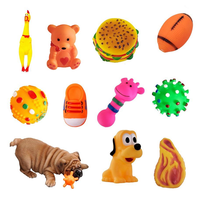 Kit 10 Mordedores Pet Brinquedos Diversos Para Cachorros Pequenos com Galinha