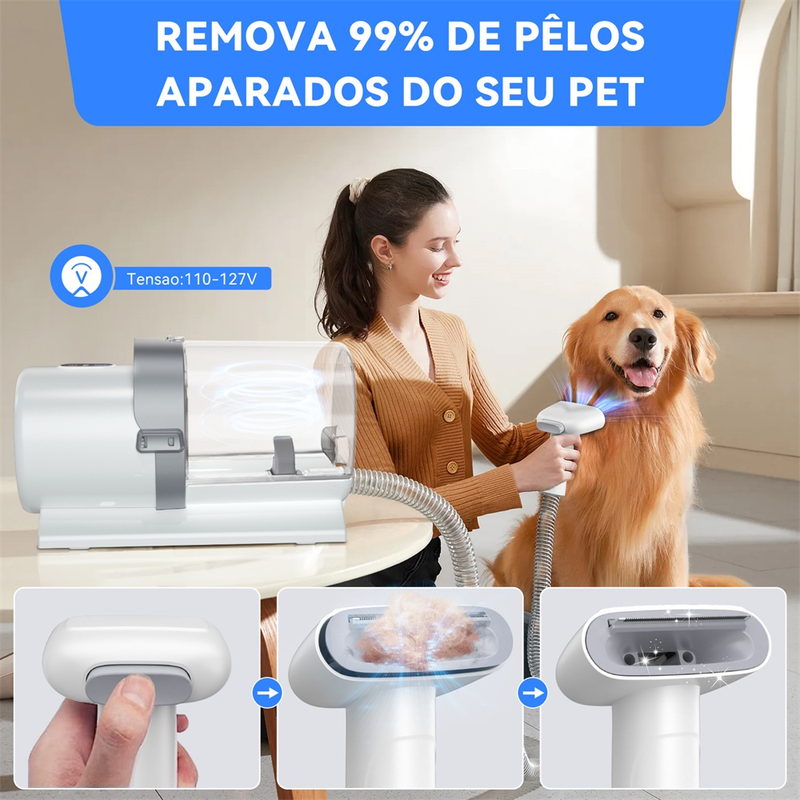 *110-220V* Kit de limpeza para animais de estimação Incluindo 4 Clipper Pentes, 2.5L Aspirador, 7 ferramentas