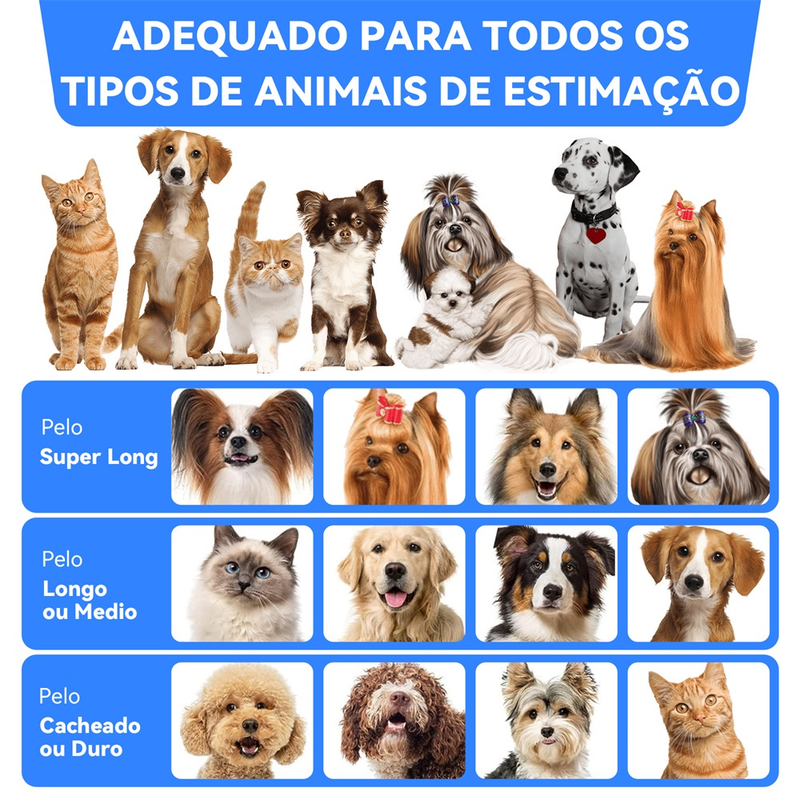 *110-220V* Kit de limpeza para animais de estimação Incluindo 4 Clipper Pentes, 2.5L Aspirador, 7 ferramentas