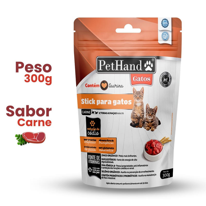 Sticks Petisco para Gatos Super Premium Carne 300g PetHand Original
