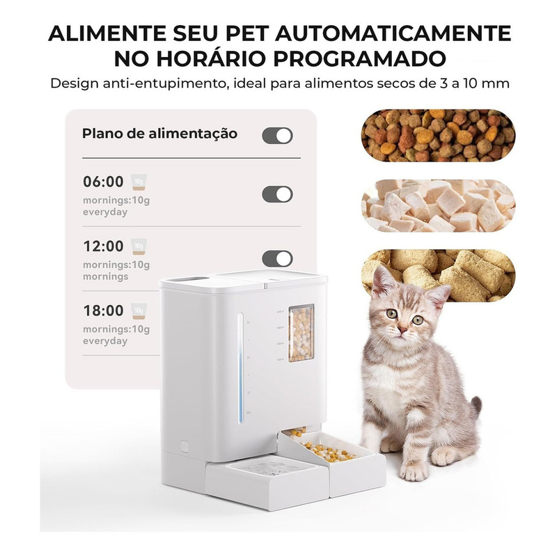 Newpet Bebedouro com Comedouro Alimentador Automático Pet Cães Gato- Bivolt