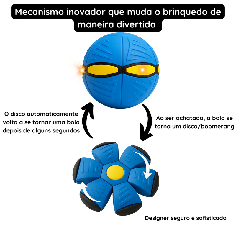 Bola Pet Mágica Disco que Pula com 3 LED para Filhotes e Cachorros
